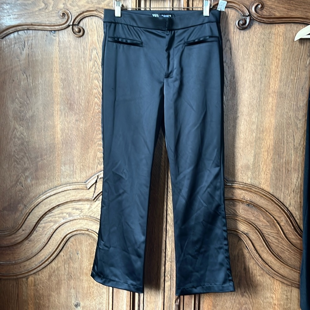 Zara Black Satin Pants